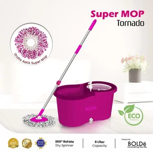 Alat Pel Lantai BOLDe Super Mop Tornado - magenta