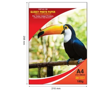Kertas Glossy Kertas Foto  A4-180 20lembar/Glossy Photo Paper/Kertas Photo