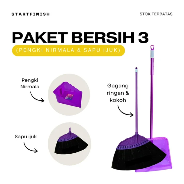  sapu Paket Bersih 3 ( Pengki & Sapu Ijuk)