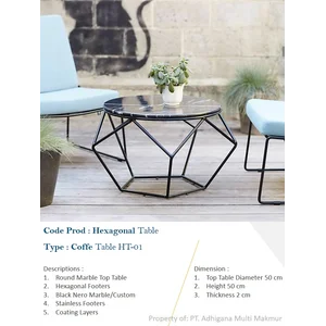 Hexagonal Coffe Table (Meja Marmer Tamu/Santai)