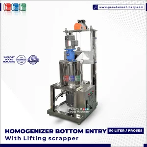 MESIN HOMOGENIZER BOTTOM ENTRY With LIFTING SCRAPPER (SINGLE JACKET) KAPASITAS 50 LITER 