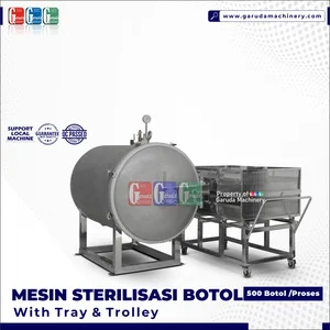 MESIN STERILISASI BOTOL DENGAN TRAY & TROLLEY 