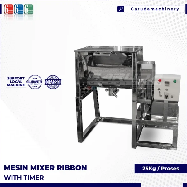 MESIN MIXER RIBBON POWDER with TIMER 25Kg Proses