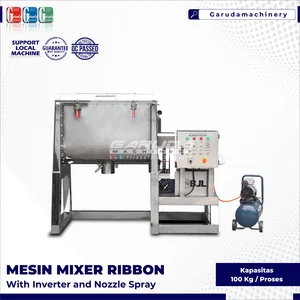 Mesin Ribbon Mixer 100Kg with Inverter & Nozzle Spray