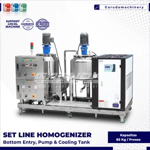 MESIN SET LINE HOMOGENIZER & COOLING TANK 50LITER (High Pressure Homogenizer)