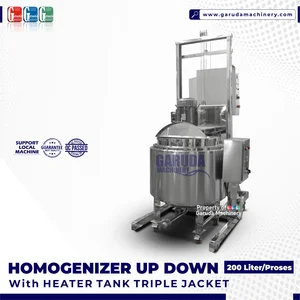 HOMOGENIZER UP DOWN - with Heater Tank Triple Jacket 200L Skincare Homogenizer