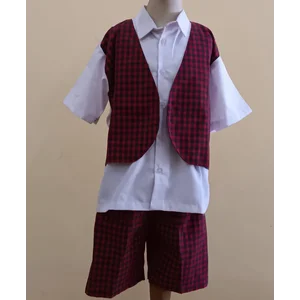 Seragam Sekolah Paud Putih Merak kotak