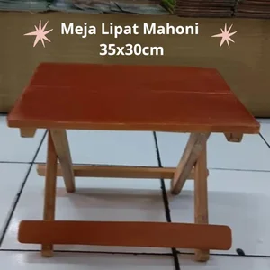 Meja Lipat Mahoni Coklat Polos Kecil