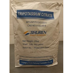 Tripotassium Sitrat atau Potasium Sitrat  pengatur keasaman dan tergolong bahan organic kimia lainnya