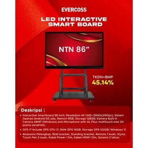 EVERCOSS INTERACTIVE FLAT PANEL 86 INCH