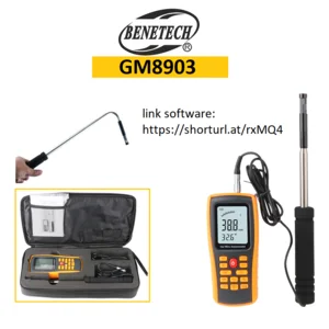 Hot Wire Anemometer Wind Speed Meter Benetech GM8903 GM 8903 USB Data