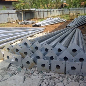 Tiang Lampu PJU Galvanis Oktagonal 7 Meter