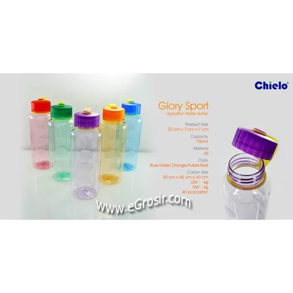 Souvenir Promosi Botol plastik Glory Sport Hydration Water - Biru