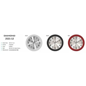Jam Dinding Diameter 25.7cm - Stainless Diamond 2521-12