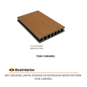 Lantai WPC Atwood Decking Co-Extrusion WOOD Pattern Teak Caramel