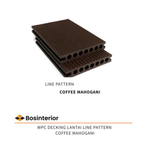 Lantai WPC Atwood Decking Lantai Line Pattern Coffee Mahogani