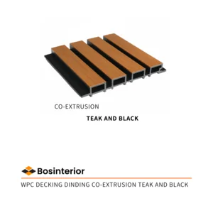 Dinding WPC Decking Co-Extrusion Teak And Black