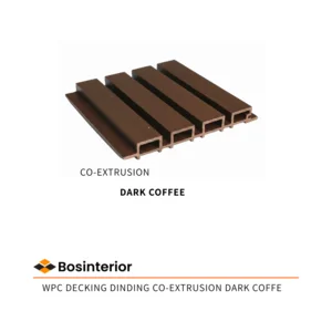 Dinding WPC Decking Co-Extrusion Dark Coffee