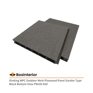 Wall Panel WPC Outdoor Merk Plaswood Panel Garden Type Black Buttom View PW105 K20