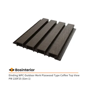 Wall Panel WPC Outdoor Merk Plaswood Type Coffee Top View PW 220F25 (Gen 1)