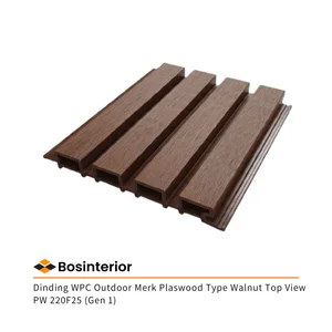 Wall Panel WPC Outdoor Merk Plaswood Type Walnut Top View PW 220F25 (Gen 1)