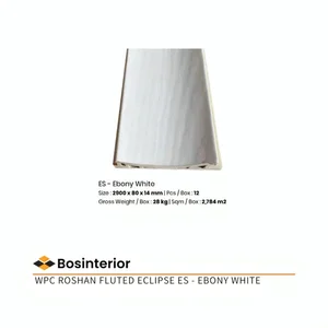 Wall Panel WPC Roshan Fluted Eclipse Series Ebony White 28KG Indoor/Box