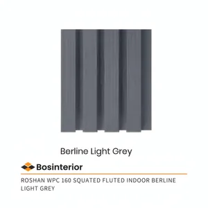 Wall Panel WPC Roshan 160 Squated Fluted Berline Light Grey Indoor (/box)