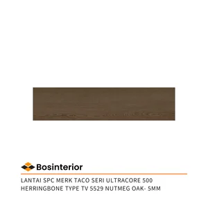Lantai Spc Merk TACO Seri ULTRACORE 500 HERRINGBONE Type TV 5529 Nutmeg Oak- 5mm