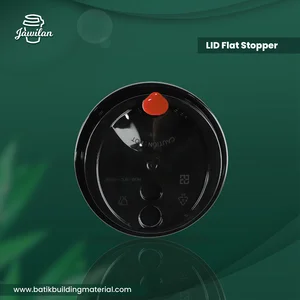 Tutup Gelas Plastik LID Flat Stopper Hitam + Merah