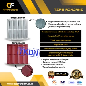 Atap Galvalum / Seng GENTENG FERDAM BERLAPIS INSULASI BUBBLE FOIL 