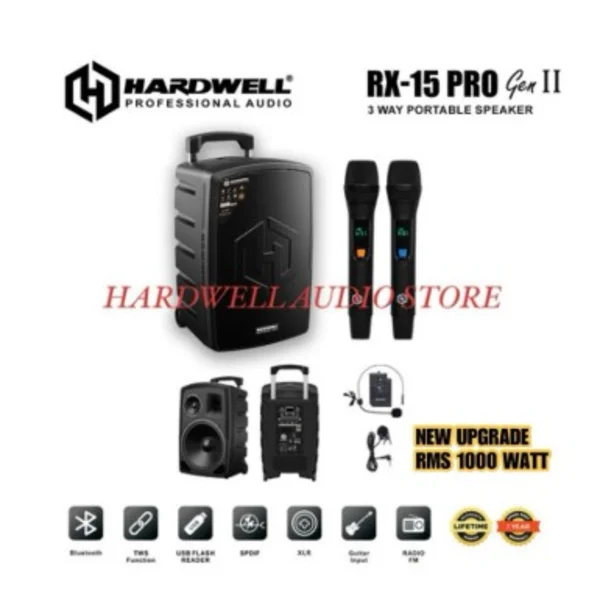 Speaker Portable 15 inch Hardwell