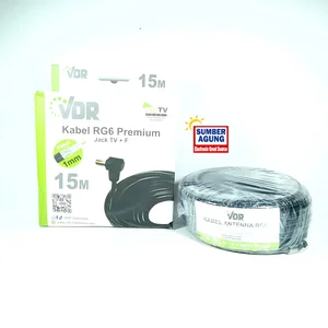 Kabel Antena Premium V15M Jack 15 Meter Konektor Jack RG-6 Full Antena 1 Jack Konektor