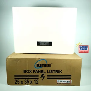 Ionee Box Panel Listrik 25x35x12 Polos Kunci TEKAN Plat Besi Box Panel Listrik Indoor Outdoor Pintu Luar 