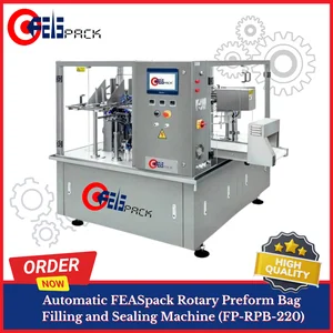 Automatic FEASpack Rotary Preform Bag Filling and Sealing Machine (FP-RPB-220) Mesin Pengisian