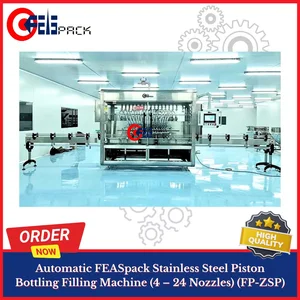 Automatic FEASpack Stainless Steel Piston Bottling Filling Machine (4 – 24 Nozzles) (FP-ZSP) Mesin Pengisian