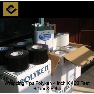 Wrapping Pipa Polyken 4 Inch X 400 Feet Warna Hitam & Warna Putih - Putih