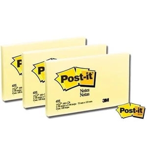 Post-it® 655 Sticky Notes Yellow 3 X 5