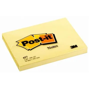 Post-it® 657-3MY Sticky Notes 3M Yellow 3 X 3