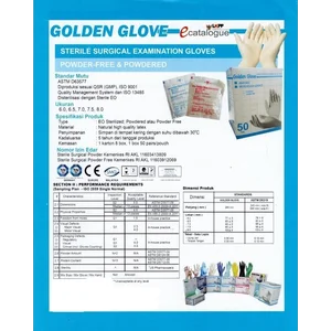 SARUNG TANGAN MEDIS STERIL POWDER MEREK GOLDEN GLOVE