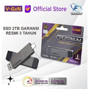 SSD V-GEN 2TB External SSD Portable USB 3.2 Type C VGEN