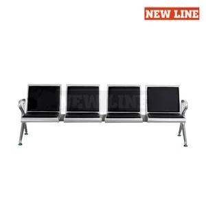 New Line - Kursi Bandara 4 Dudukan Besi + Jok / Kursi Tunggu 4 Dudukan Besi / Kursi Tunggu Stainless Steel