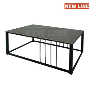 New Line - Meja Tamu Marmer CT 13 / Coffee Table Marmer Kaki Stainless / Meja Tamu Motif Marmer / Meja Minimalis Serbaguna / meja ruang keluarga