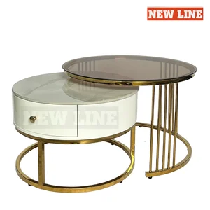New Line - Coffee Table Marmer 601 GL / Meja Tamu Bulat / Meja Kopi Modern / Meja Tamu Minimalis / meja ruang keluarga