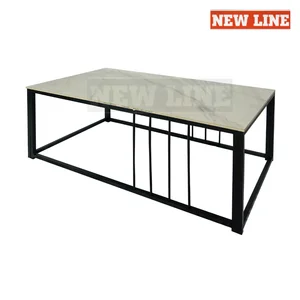 New Line - Meja Tamu Marmer CT 13 / Coffee Table Marmer Kaki Stainless / Meja Tamu Motif Marmer / Meja Minimalis Serbaguna / meja ruang keluarga2