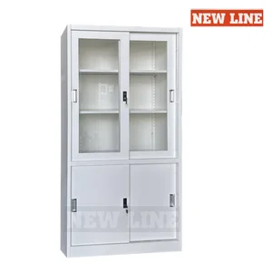 New Line - 2P 90 AJ SL D95 KM - Lemari Pakaian Besi 2 Pintu / Lemari Baju Besi Sliding Wardrobe Storage Kabinet