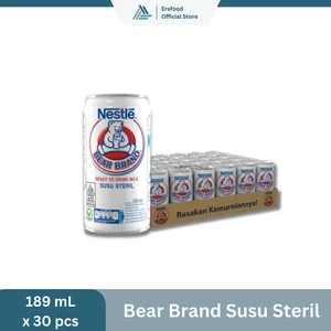 MINUMAN SUSU STERIL BEAR BRAND 189ml - 1 KARTON @ 30 PCS