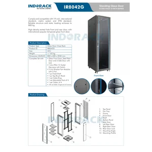 Rack server  Standing Indorack Glass Door Close Rack IR8042G