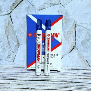 Spidol dan Highlighter Spidol Snowman Permanent G-12 ORIGINAL (1 box ) BIRU Stationer
