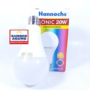 Lampu LED Cahaya Kuning 20W Warm White 3000K Sonic Hannochs Bulat Besar Jumbo Super Terang Ruangan Besar Kap Lampu