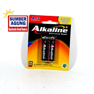 Batu Baterai Alkaline AA A2 Batu ABC Satu Set isi 2pcs Per Set Original Asli Untuk Jam Mainan Senter Dll